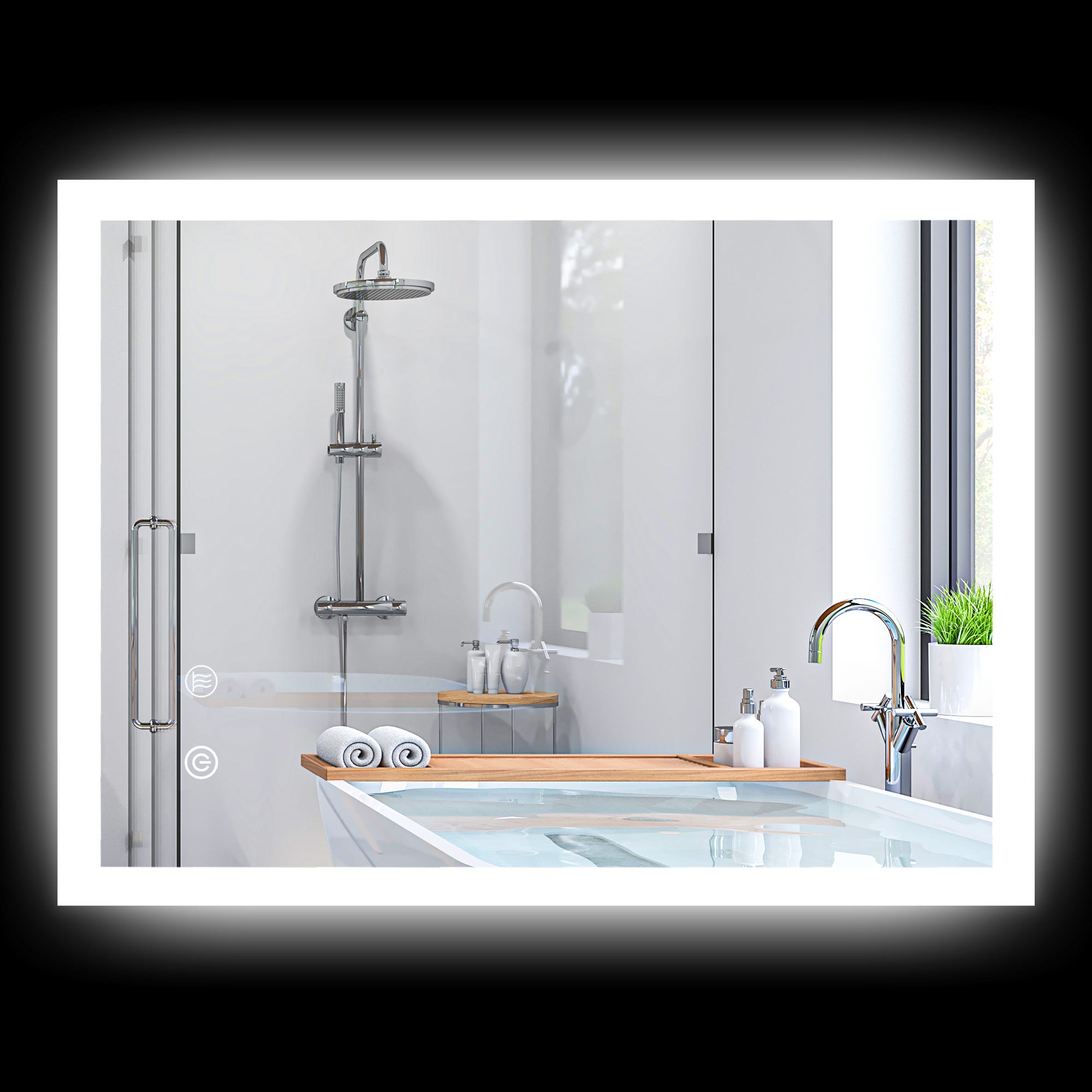 Butylux Specchio Da Bagno Illuminato A LED Da 71 X 50 Cm, Con Anti Butylux Specchio Da Bagno Illuminato A LED Da 71 X 50 Cm, Con Anti