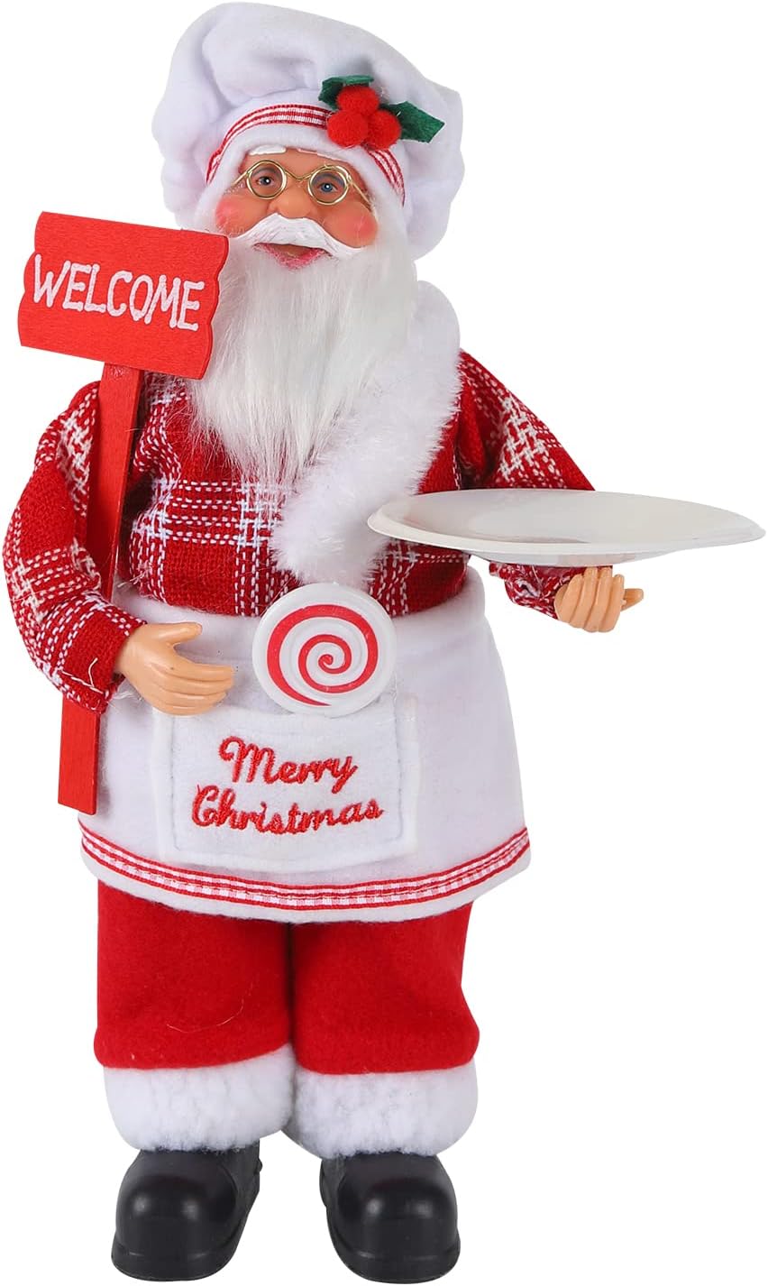 bambola di Babbo Natale in piedi rossa (20*10*32 cm), bambola di