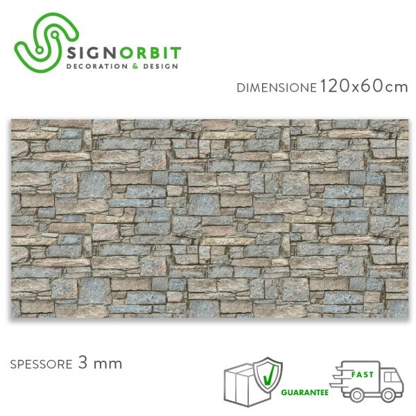 CANADIAN STONE - Elastyczny panel ścienny z PVC do kuchni - Rozmiar 120x60 cm, grubość 3 mm