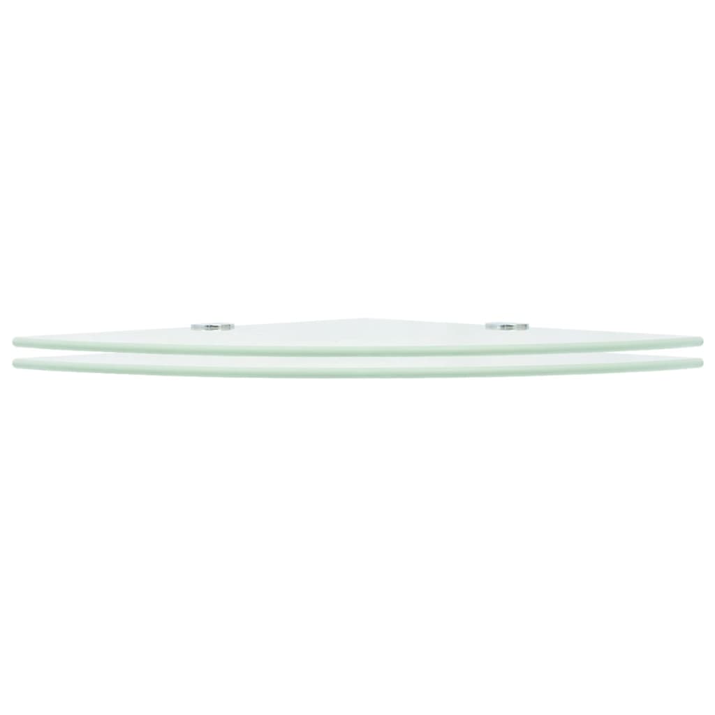 Estantería Esquinera De Cristal Blanco 45x45cm - Soporte Cromado, Carga 15kg, Fácil Montaje, Para Baño O Cocina