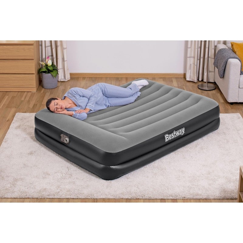 Bestway Matelas gonflable 2 personnes 203 x 152 x 46 cm avec pompe électrique intégrée coloris noir - 2