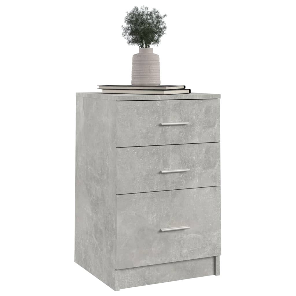Maison Exclusive - Mesita de noche madera contrachapada gris hormigón 40x40x63 cm - 4