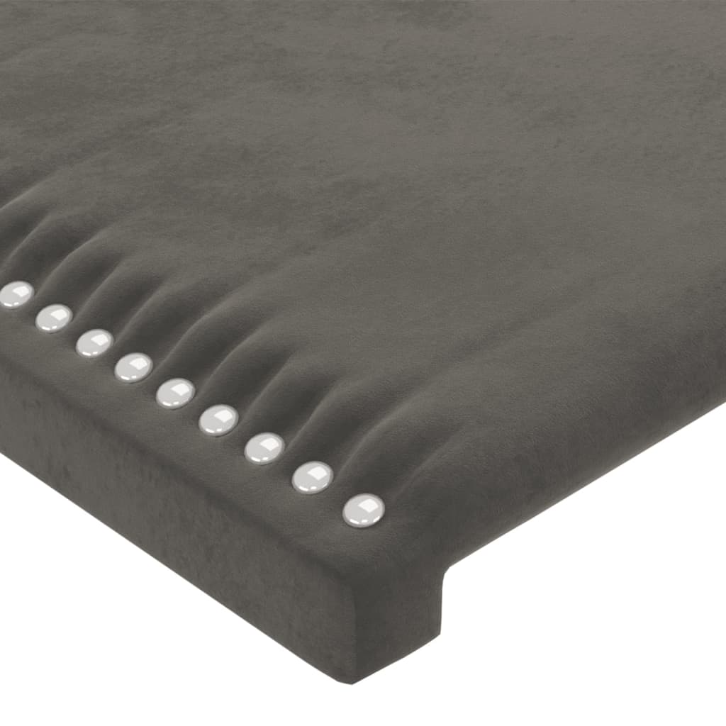 vidaXL Tête de lit avec oreilles Gris foncé 103x16x118/128 cm Velours - 5