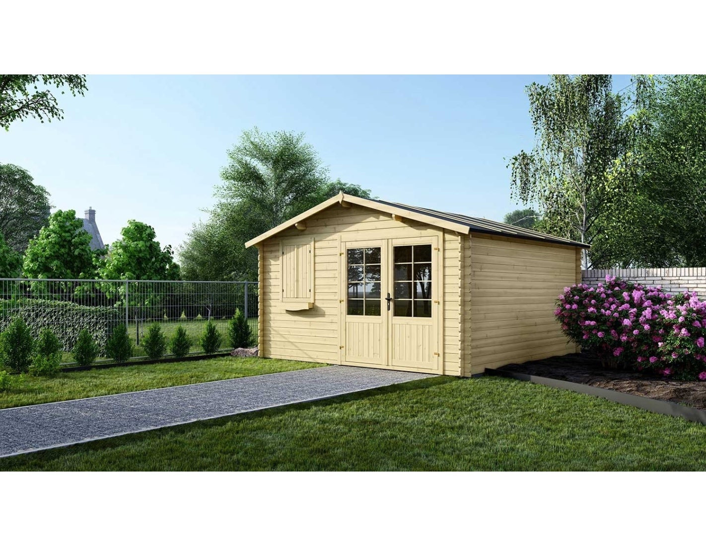 Drewniany domek ogrodowy 16 m2 - 4x4 m - 28 mm - DOM130 - ALTANKA