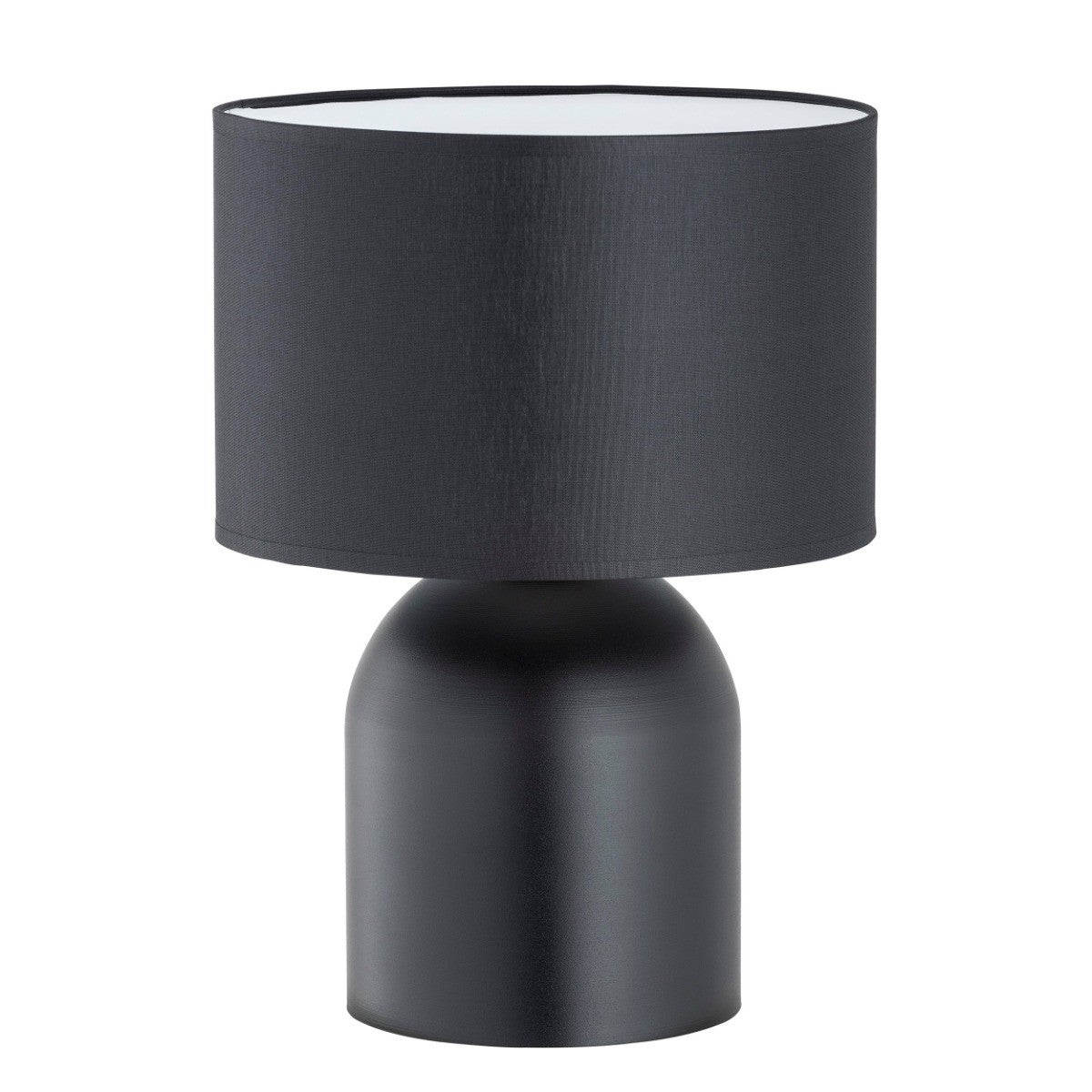 Lampka stołowa nocna czarna z abażurem z białym wnętrzem 1xE27 15W ASPEN Emibig