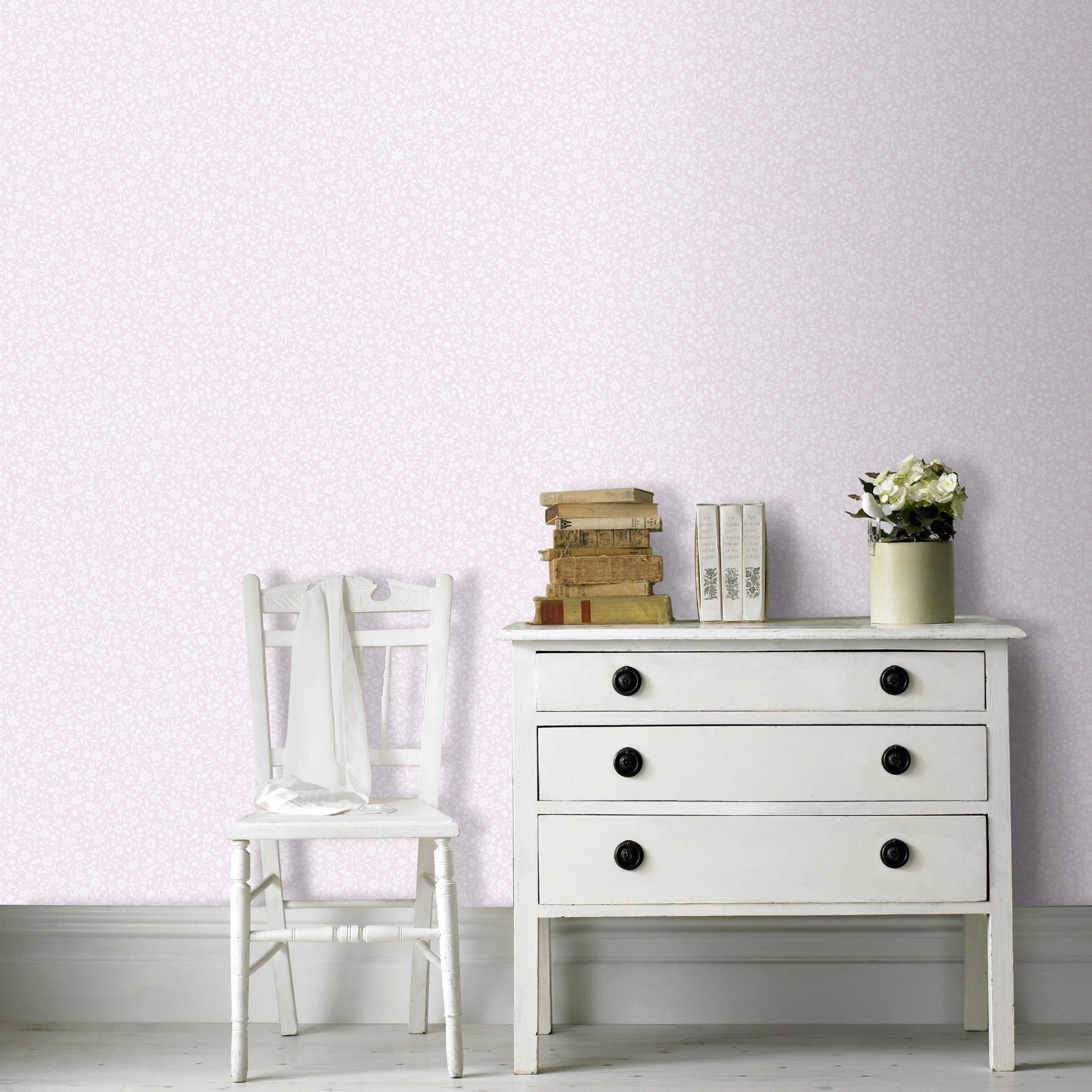 Papier peint intissé Floral 1005 x 52cm Rose | Leroy Merlin