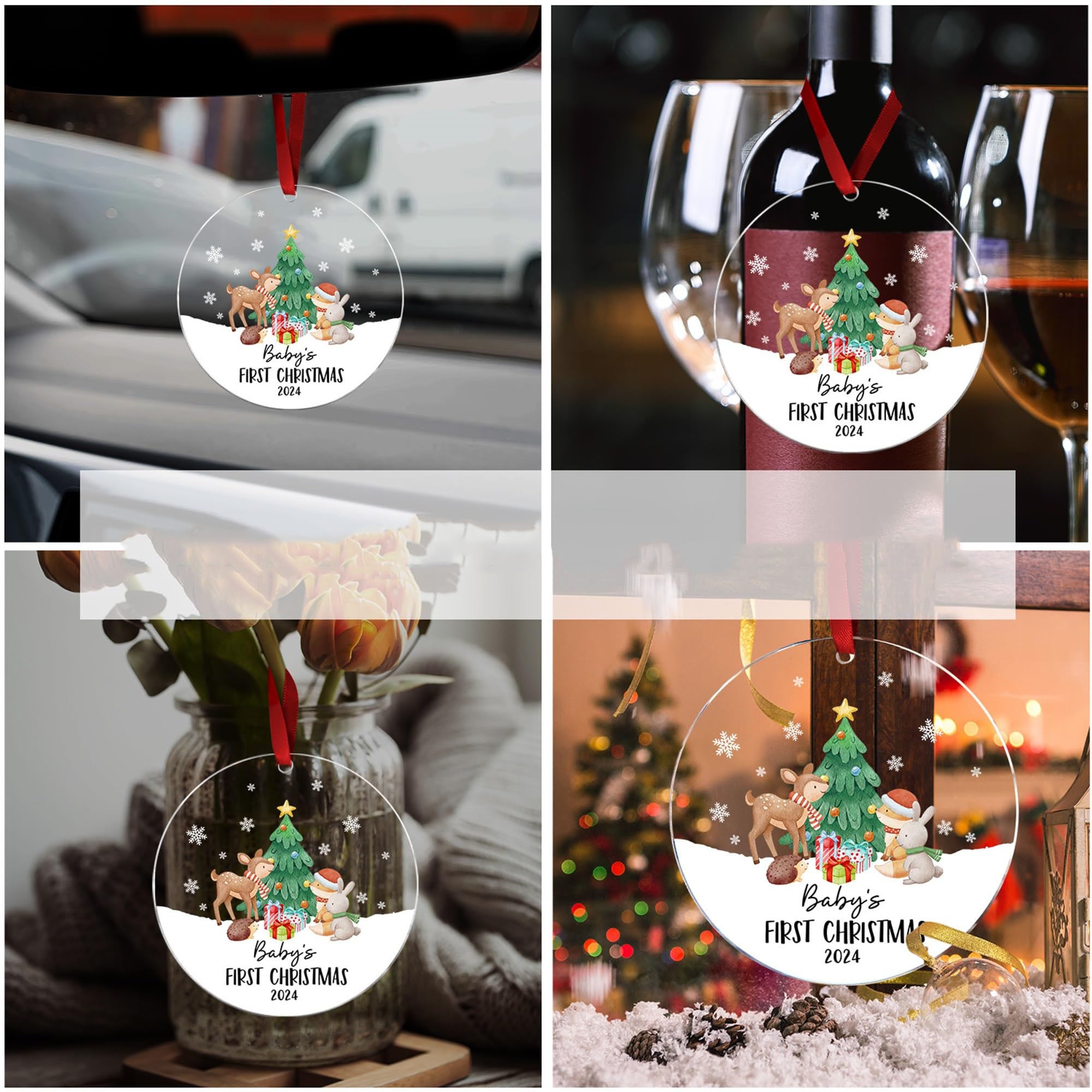 Decorazioni per l'albero di Natale per la casa Ciondolo decorativo in acrilico 8 cm - 3