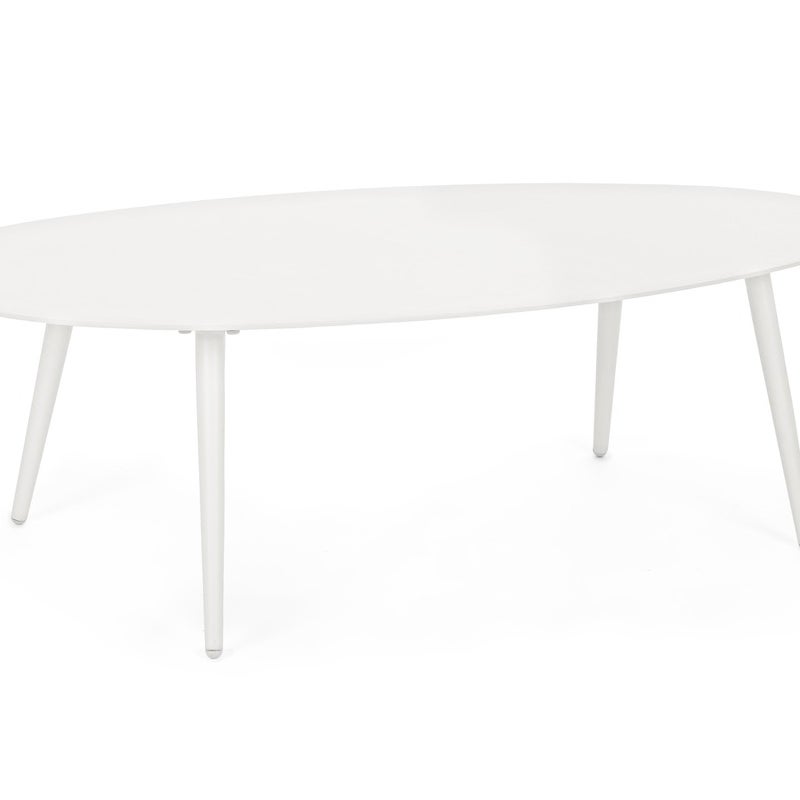 RIDLEY 120X75 BIAŁY ALUMINIOWY STOLIK KAWOWY DO OGRODU ZEWNĘTRZNEGO