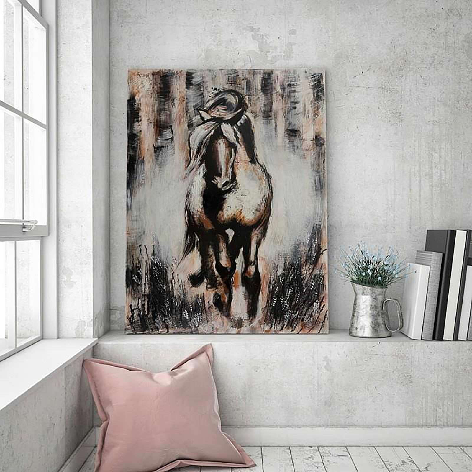 Tableau bois un cheval de galop 1 - 80 x 120 cm - 3