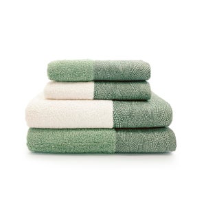 Set Asciugamani Bagno Venus Verde - 4 Pezzi Cotone 450g/m2 Con Balza - Foto 6