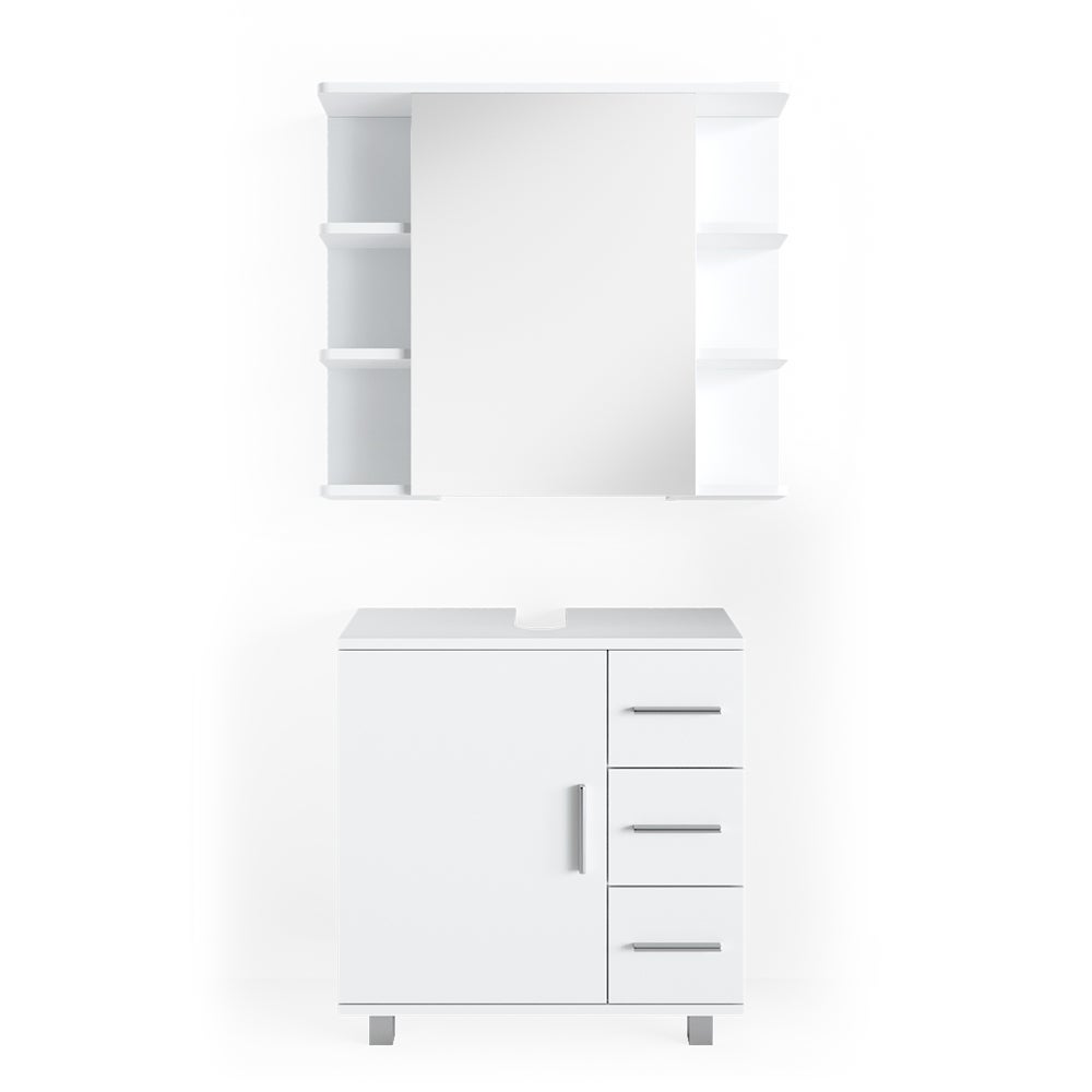 Vicco Zestaw mebli łazienkowych Ilias, Biały, 2 części