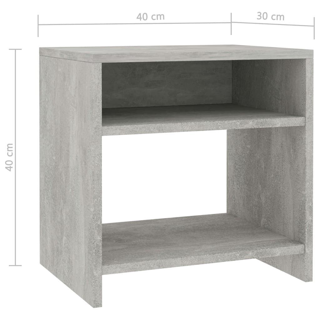 Maison Exclusive - Mesita de noche madera contrachapada gris hormigón 40x30x40 cm - 6