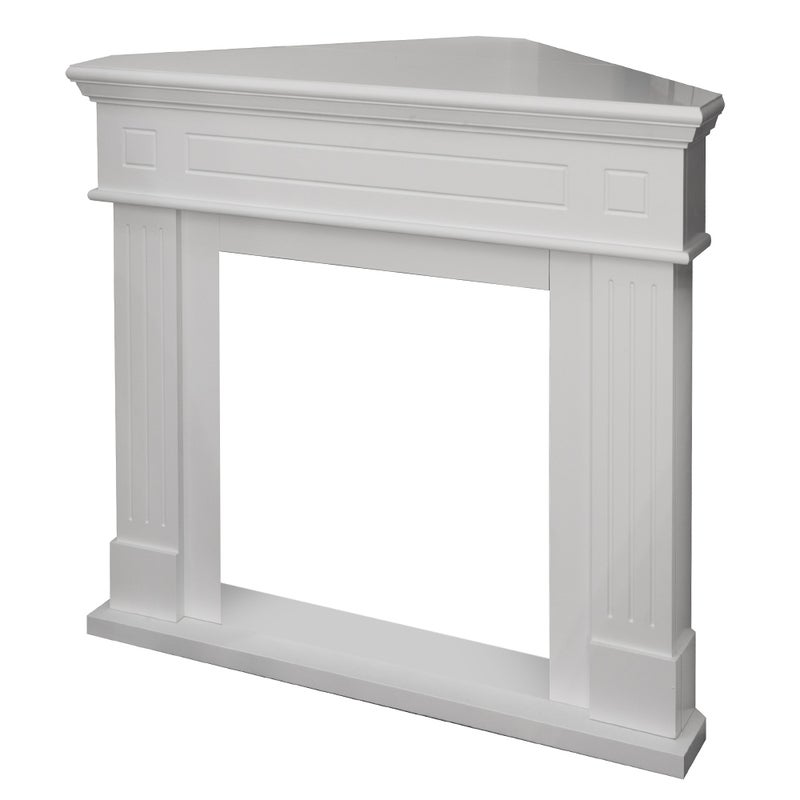 Drewniana obudowa kominka narożnego szer. 110xgł. 63xwys. 102, kolor Ford White