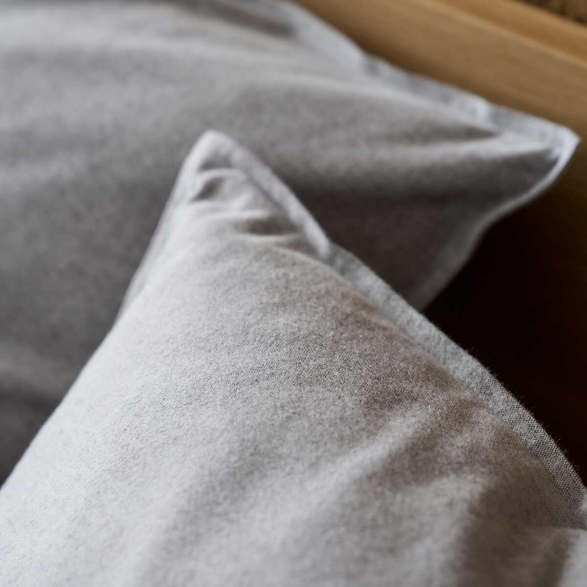 Housse de couette, en flanelle de coton chambray, Clara - Beige chiné - 135 x 200 cm - 5