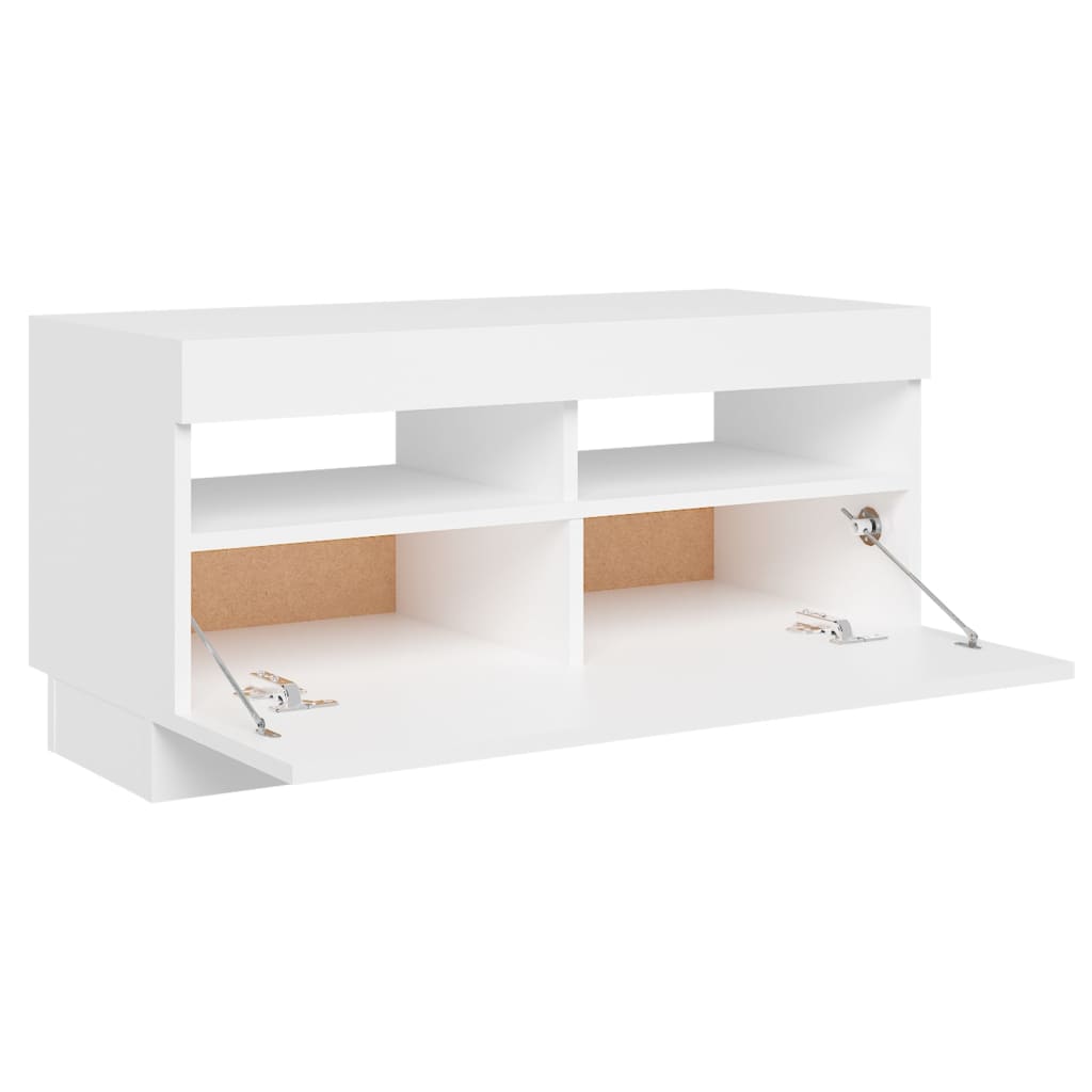 Maison Exclusive - Meuble TV avec lumières LED blanc 80x35x40 cm - 8