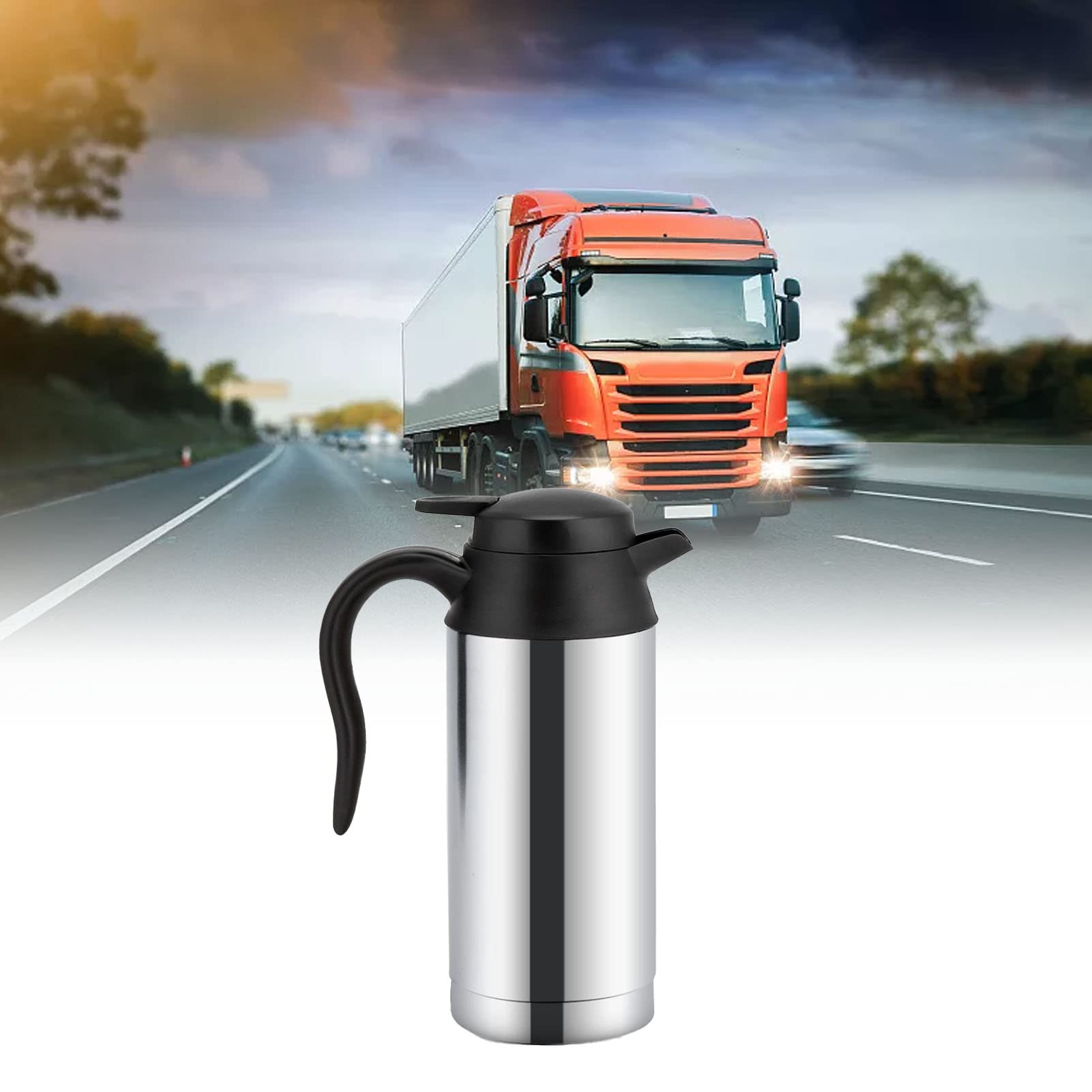 Bollitore Elettrico Da Viaggio 12V - 500 Ml, Per Auto E Camion, Con 4 Temperature Preimpostate E Spegnimento Automatico