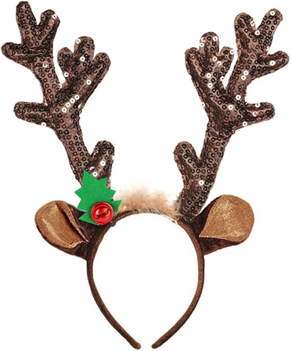 Serre-tête de noël en bois de renne, cerceaux pour cheveux, fournitures