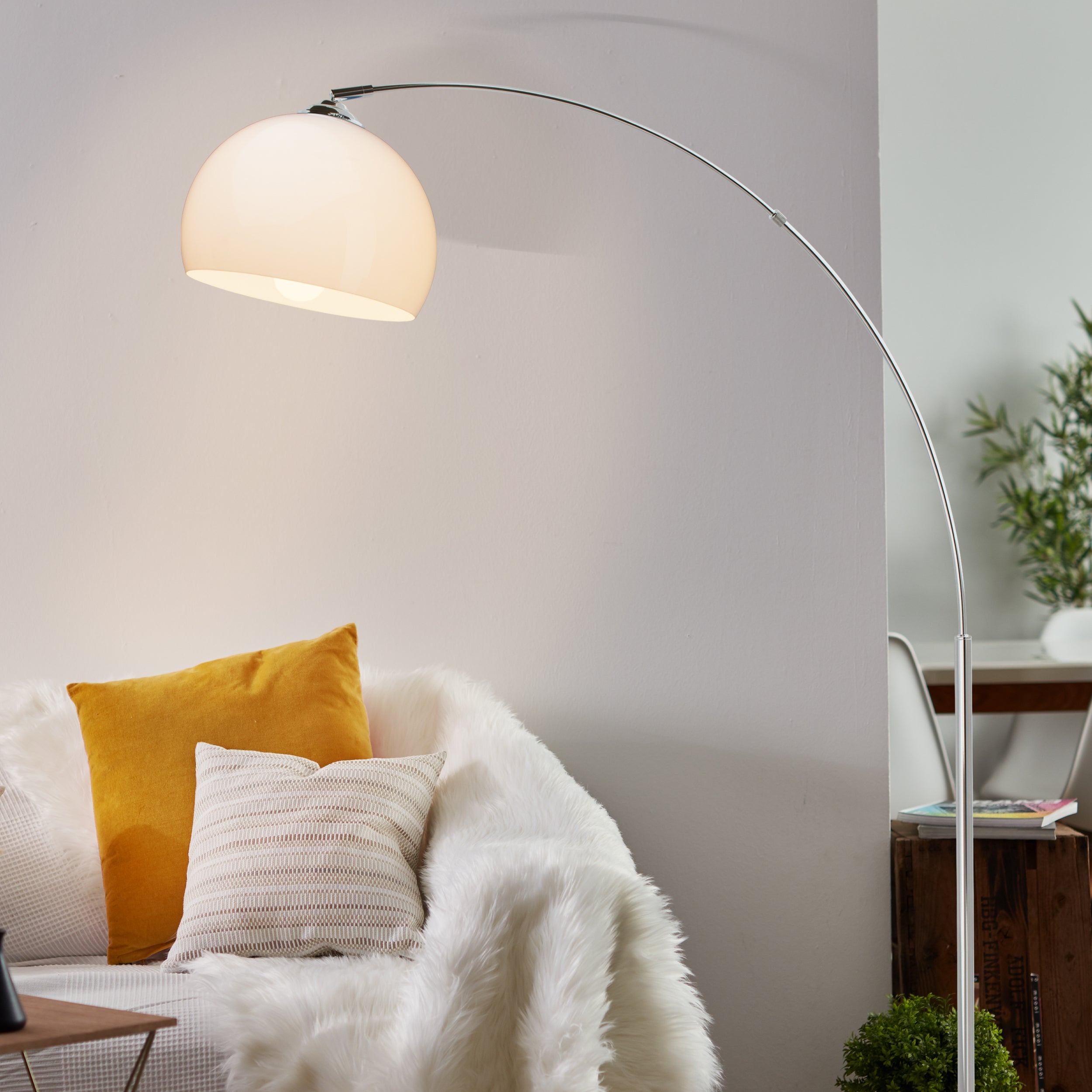 Lampa podłogowa Brilliant Vessa regulowana biała nowoczesny design - 3