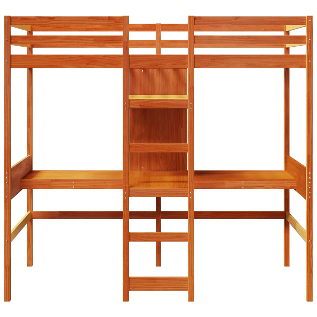 Cadre de lit superposé sans matelas, en bois de pin massif, 90 × 190 cm - 5