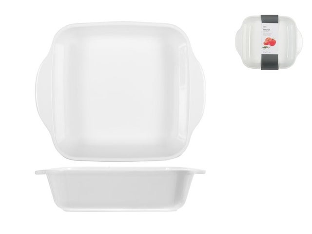 Biała porcelanowa forma do pieczenia, kwadratowy kształt, 22 cm, H&H