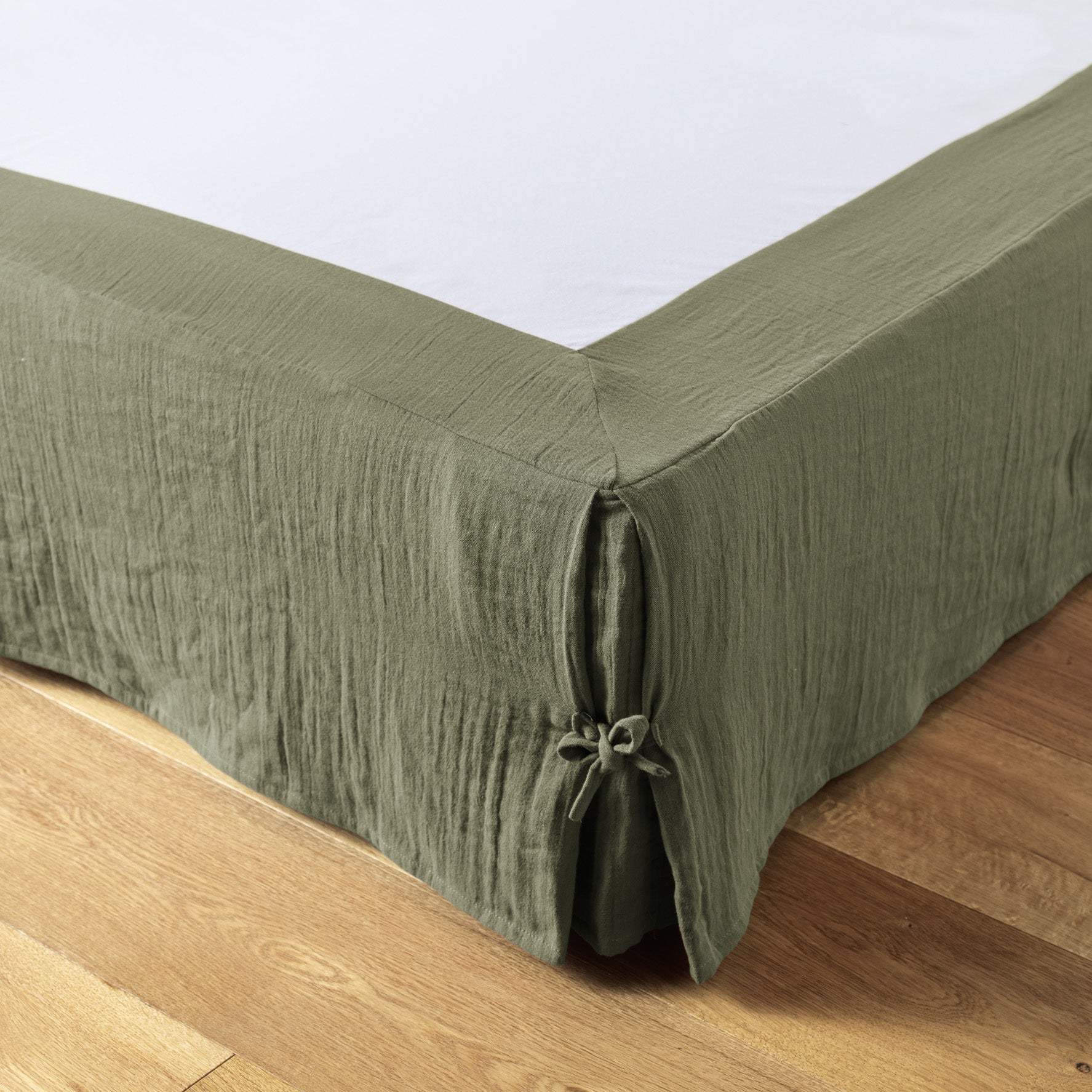 Cache-sommier 140 x 190 cm – Double Gaze de Coton 125 g/m² – Gaïa Bleu Canard - Maison