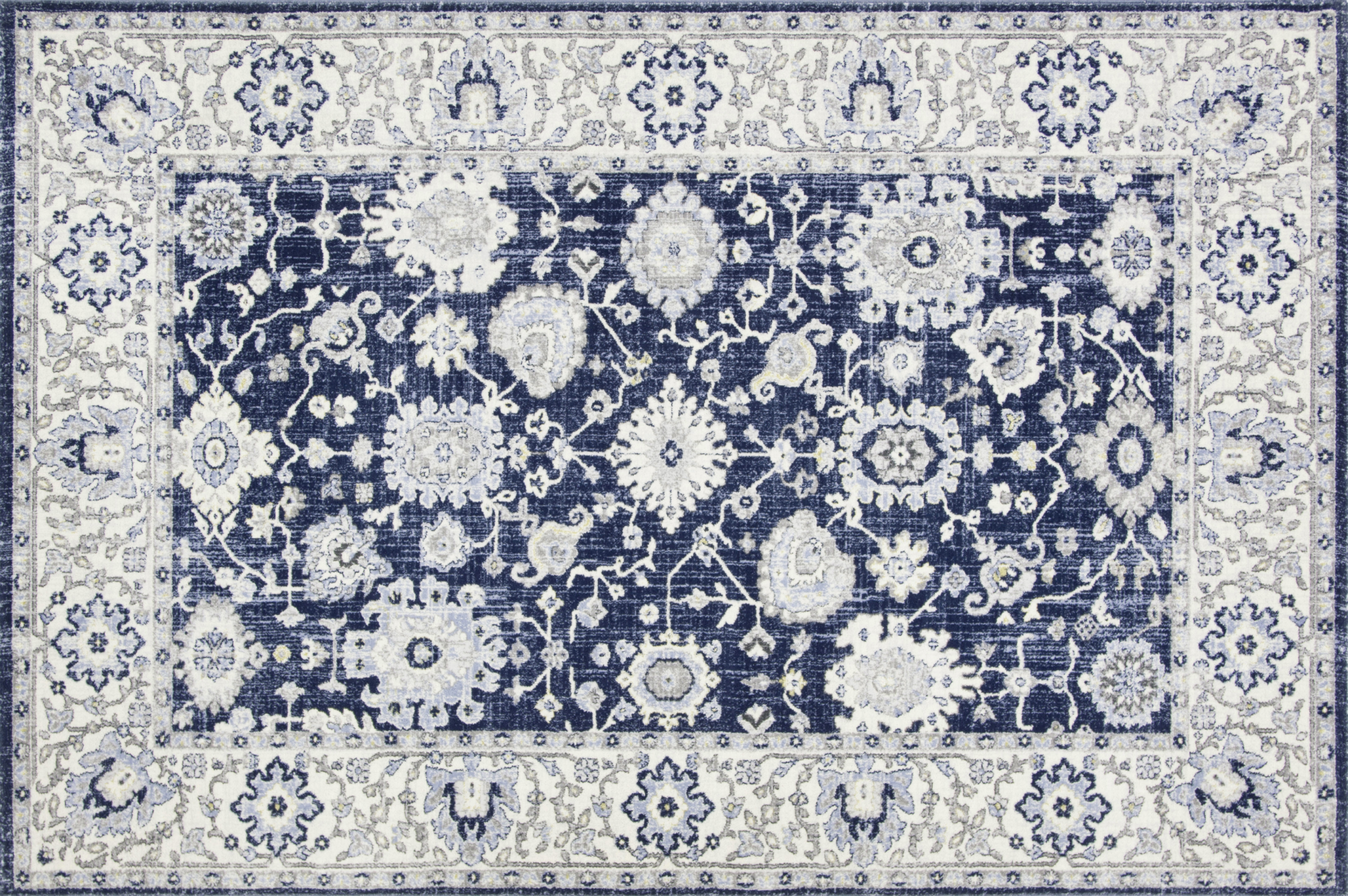 Alfombra de vinilo, teherán azul 133x200 cm - pvc antideslizante, lisa impresa, vinilica para cocina o salón, lavable