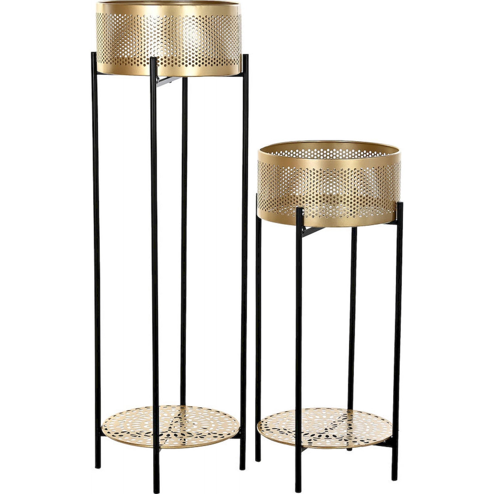 Cache-pot Home ESPRIT Blanc Métal Urbaine 38 x 38 x 80 cm (3 Pièces)