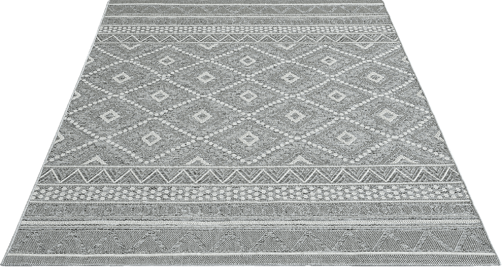 Tapis Calgary tissé plat intérieur extérieur design moderne, Gris, 140 x 200 cm - 2