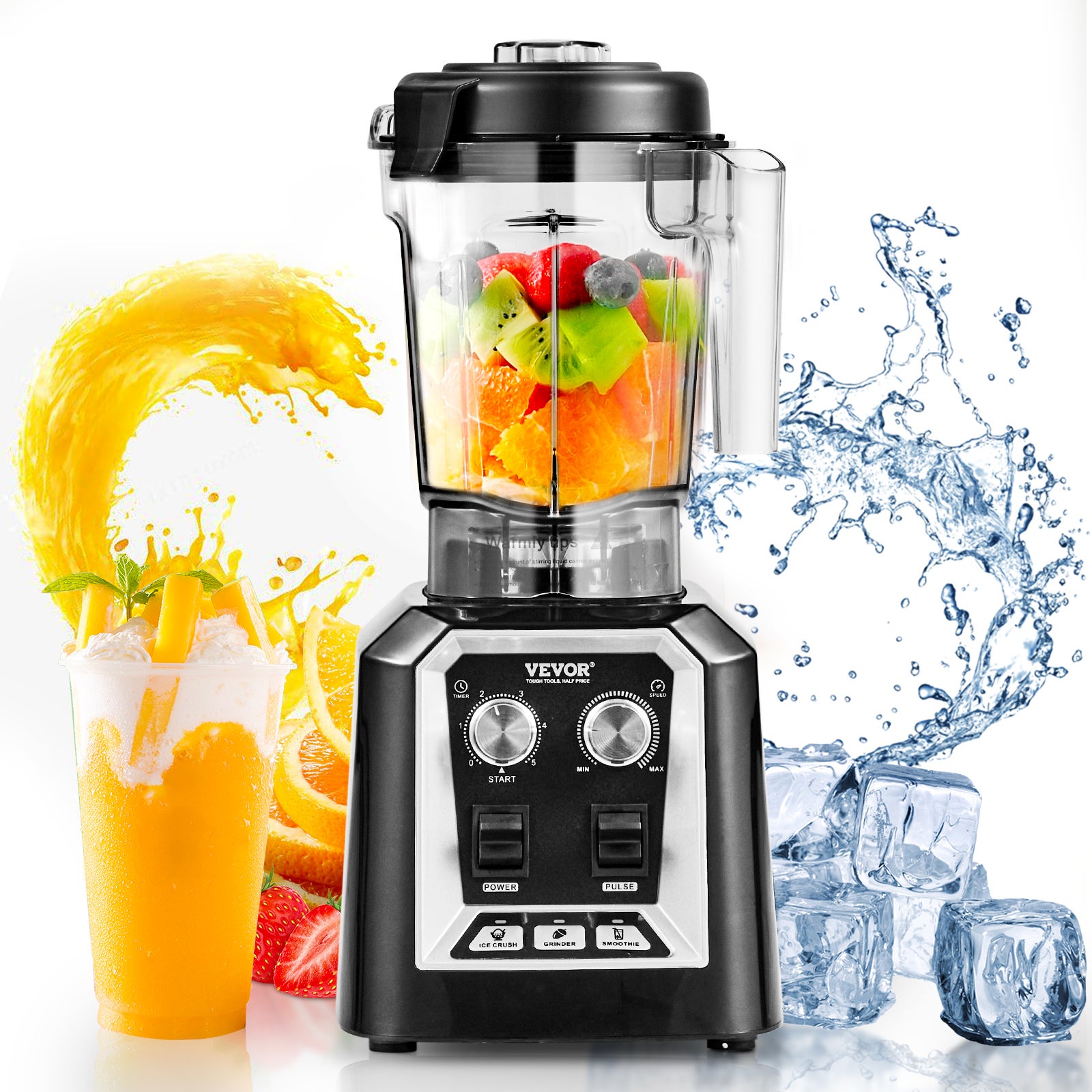 Blender Komercyjny mikser stojący Smoothie Maker 2L Mikser uniwersalny 2200W VEVOR