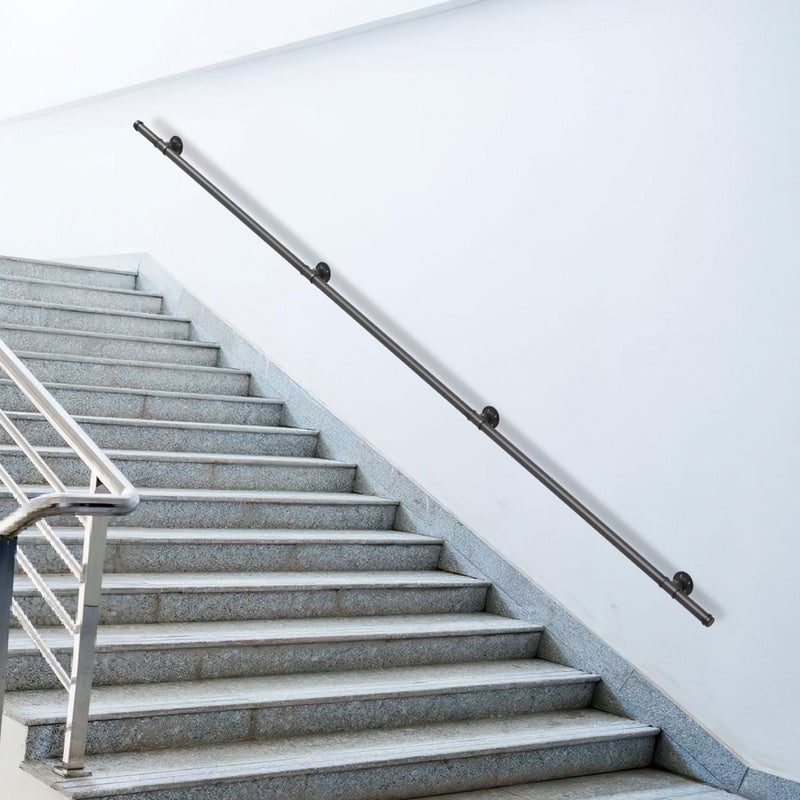 Corrimano Per Scale In Acciaio Zincato – 1,5 M, Antiscivolo E Industriale, Capacità 180 Kg, Per Anziani E Disabili