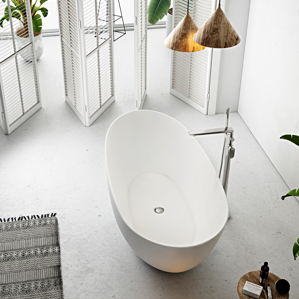 Baignoire îlot design ovale FLORIDA blanche 180 cm Brillant - 4