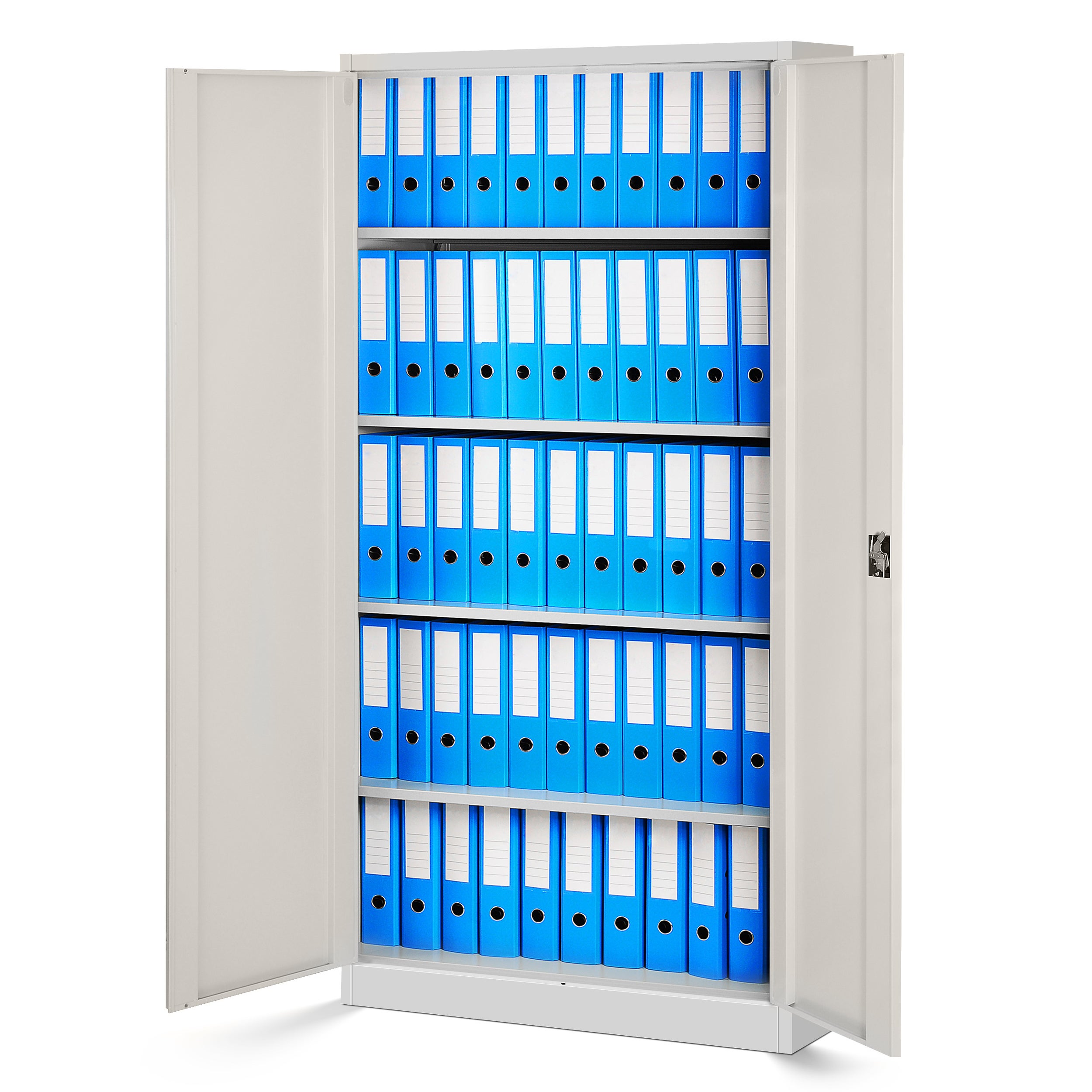 Armoire de Bureau de Rangement Métallique 4 étagères réglables 185 cm x 90 cm x 40 cm Blanc-Chêne de sonoma - 5