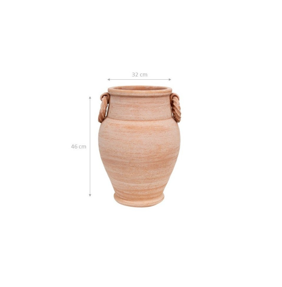 BISCOTTINI Porte-parapluie Terre Cuite Fait Main - Vase Extérieur Intérieur - Porte-parapluie d'Entrée 32x46cm - 2