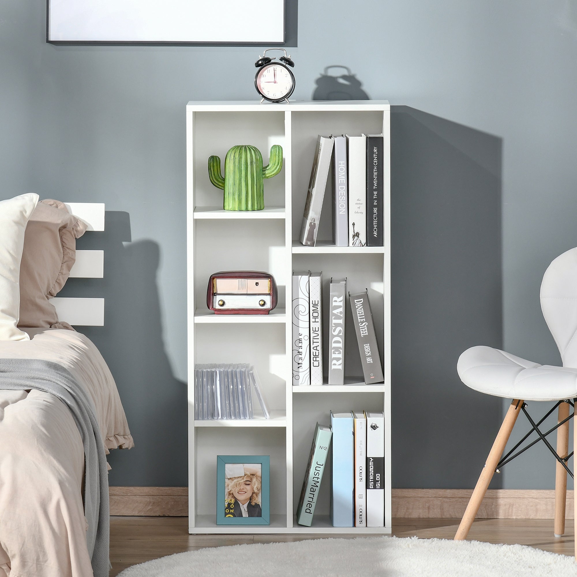 Estante para Livros HOMCOM Branco Aglomerado de Madeira 50x24x106cm - 4