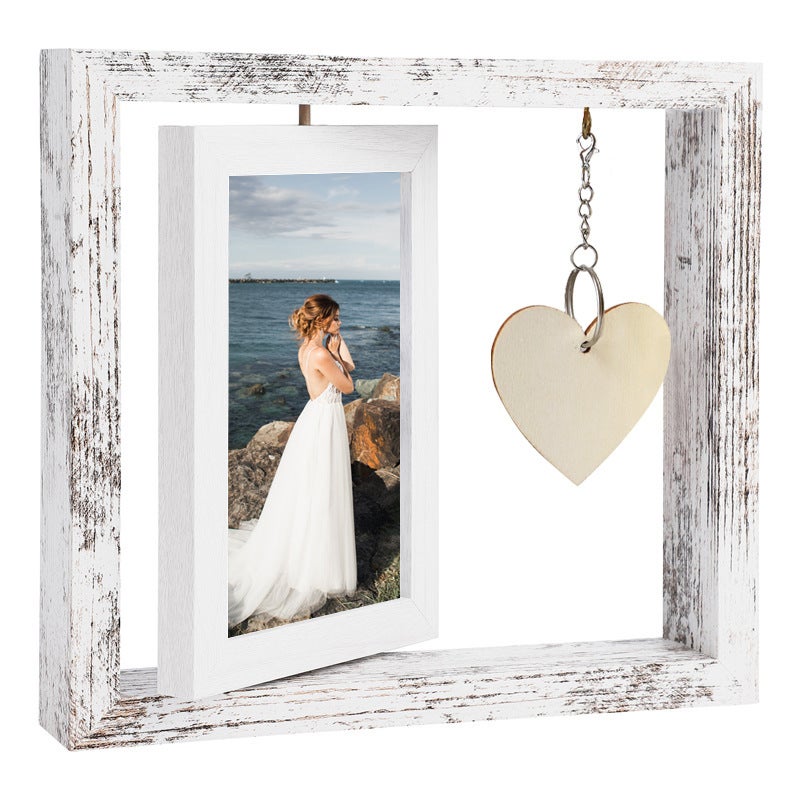 Cadres Photo Rotatifs En Bois Double Face Pour La Saint-valentin En Gros Pour Création De Bijoux