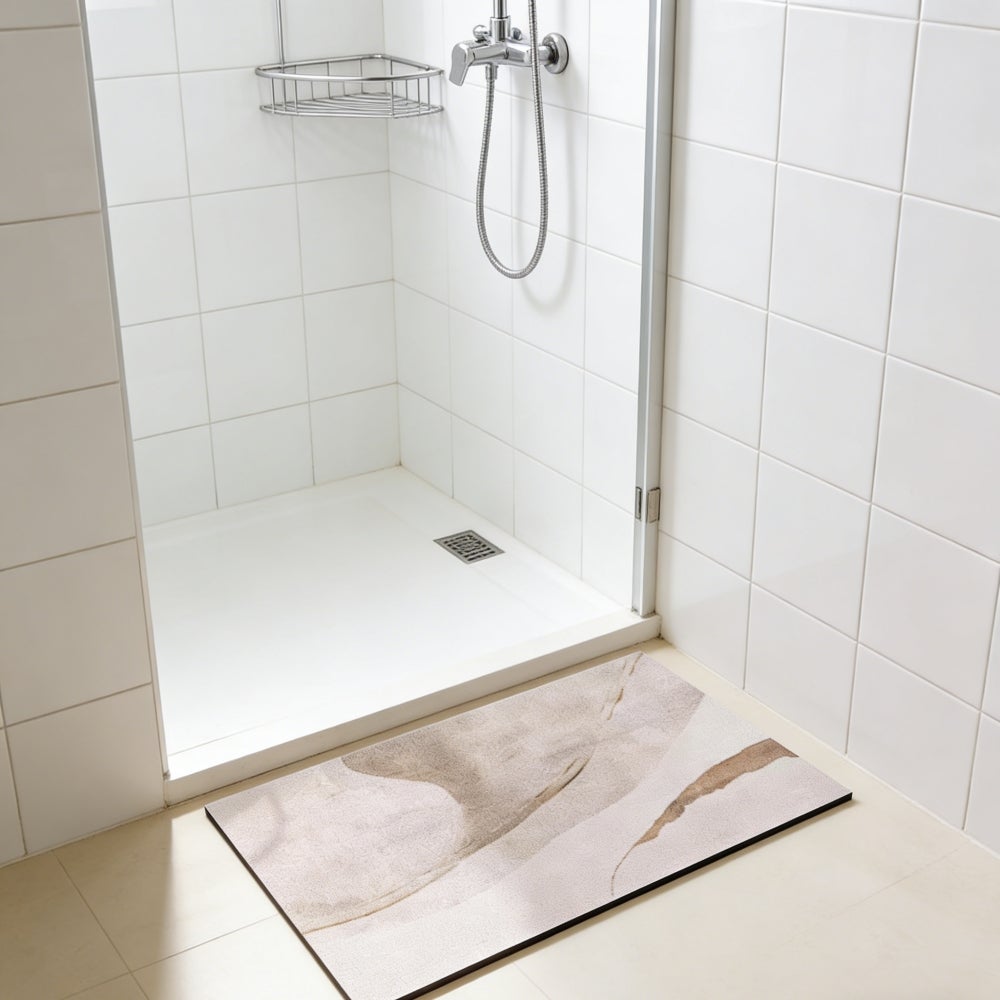 Alfombrilla de baño de tierra de diatomeas super absorbente, de secado rápido y antideslizante para baño, oficina, cocina, comedor, 40 x 60 cm. - 4