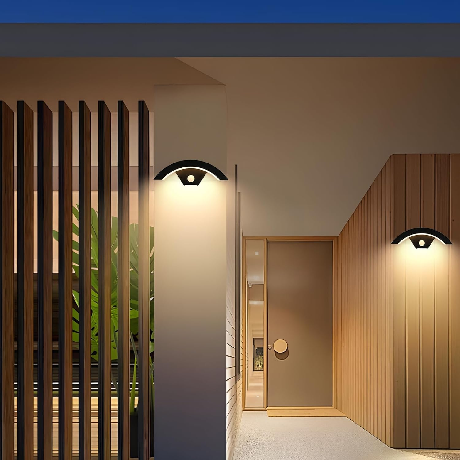 2 sztuki kinkietu LED z czujnikiem ruchu, 24 W, aluminiowa lampa ogrodowa LED, do użytku na zewnątrz i wewnątrz, wodoodporna, ciepła barwa światła - 8