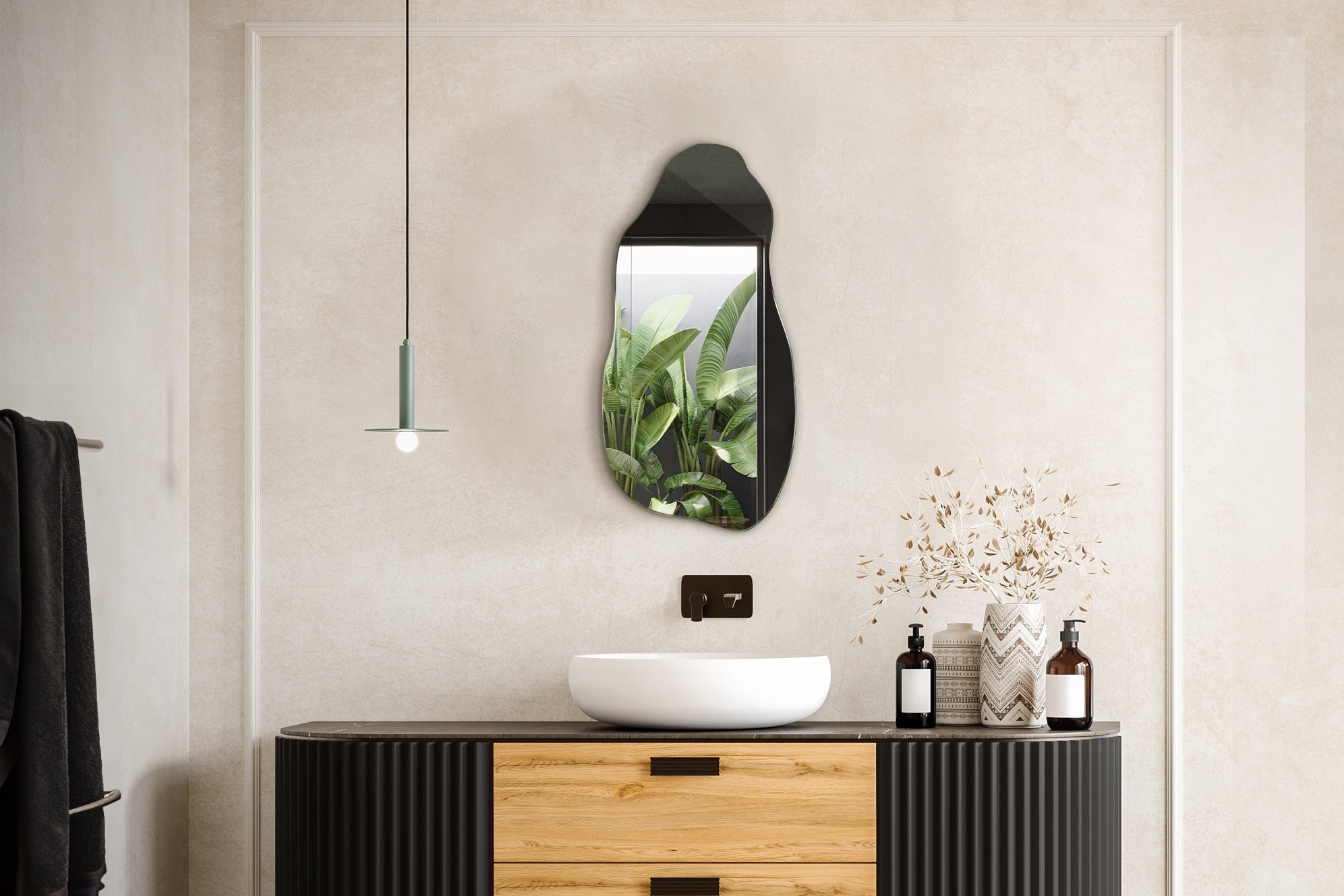 Miroir mural décoratif - Irrégulier - pour la chambre, le salon - 40 cm x 80 cm - 6