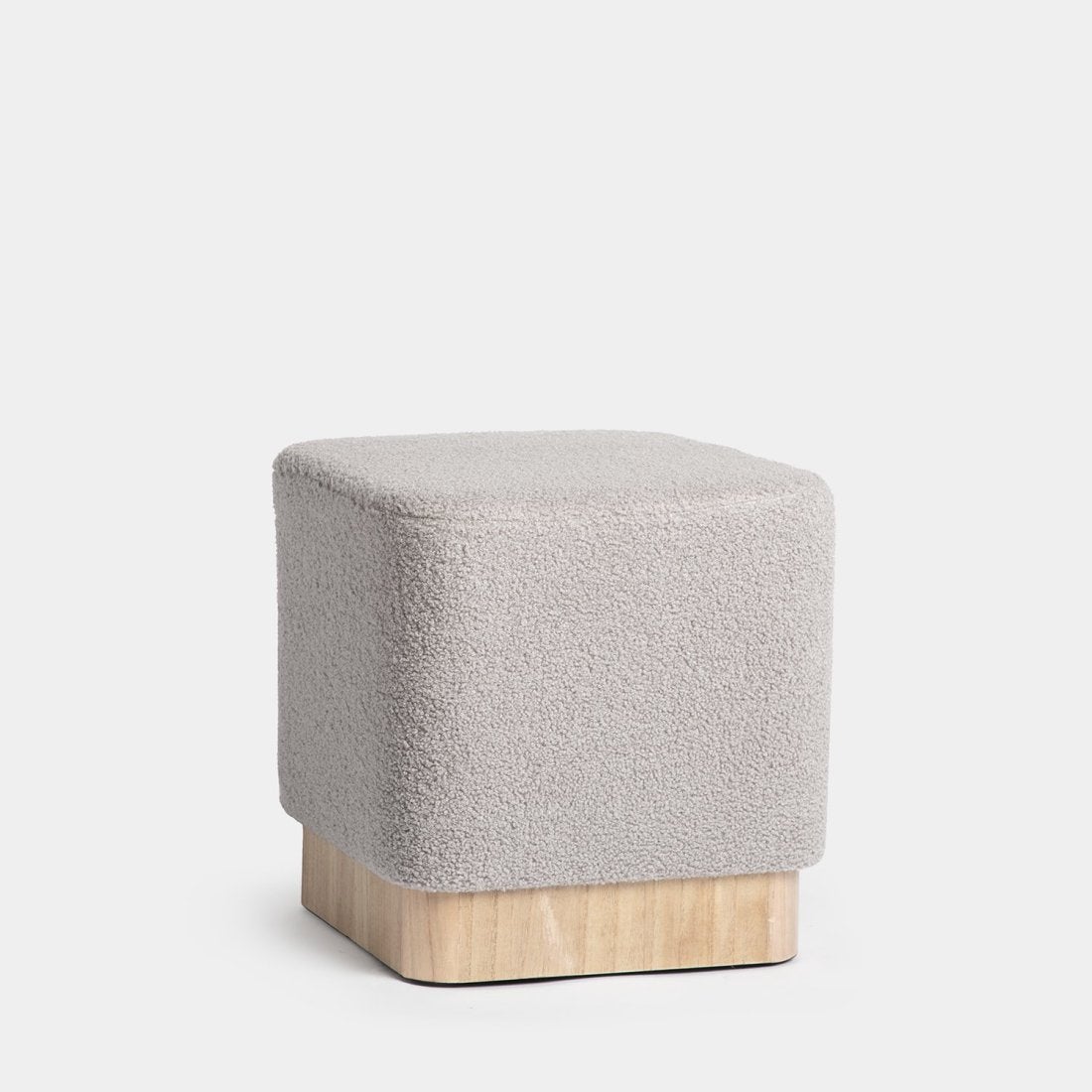 Pouf quadrato rivestito in pelliccia grigia Muna | Leroy Merlin