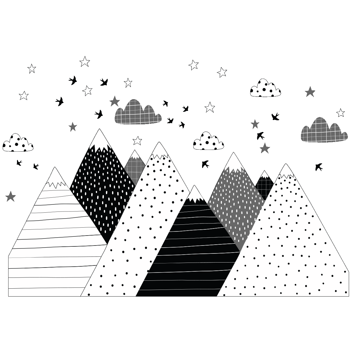 Adesivo bambino di montagna scandinavo saska - Sticker adesivo - adesivi murali - 40x60cm - 2