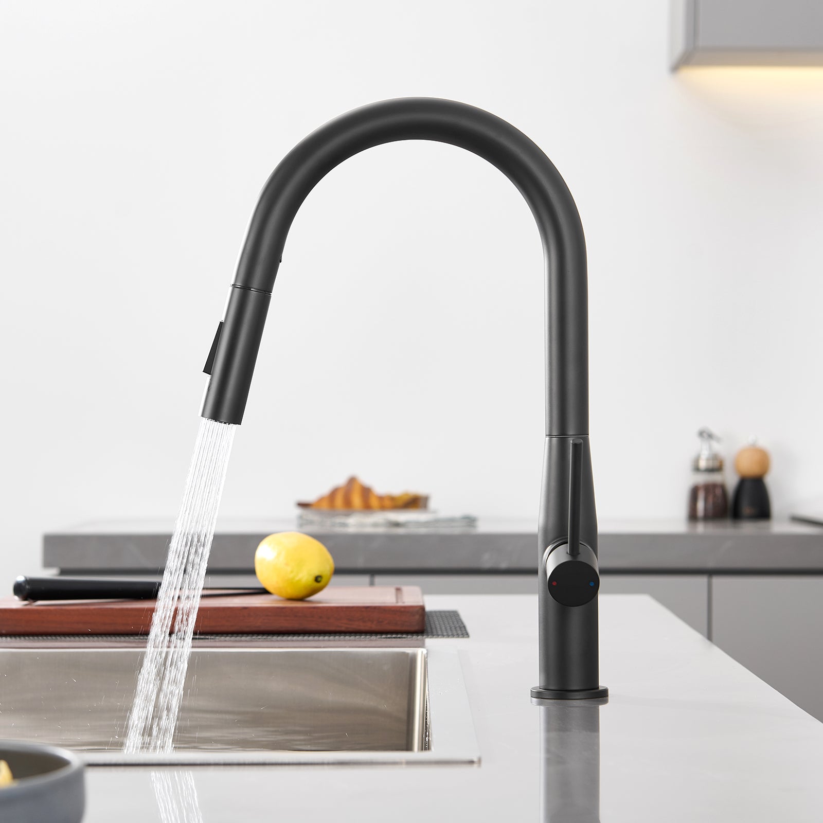 Rubinetto da cucina, Miscelatore da cucina con doccetta estraibile,Rubinetti da cucina 2 getti,Rotativo a 360°,2 modalità di spruzzatura - 3
