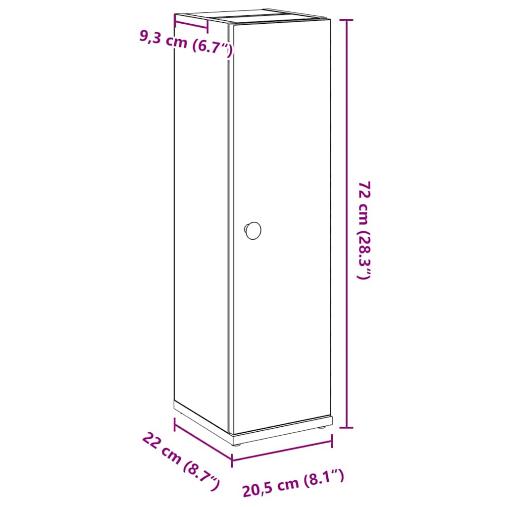 Meuble de salle de bain avec porte-rouleau chêne fumé - 9