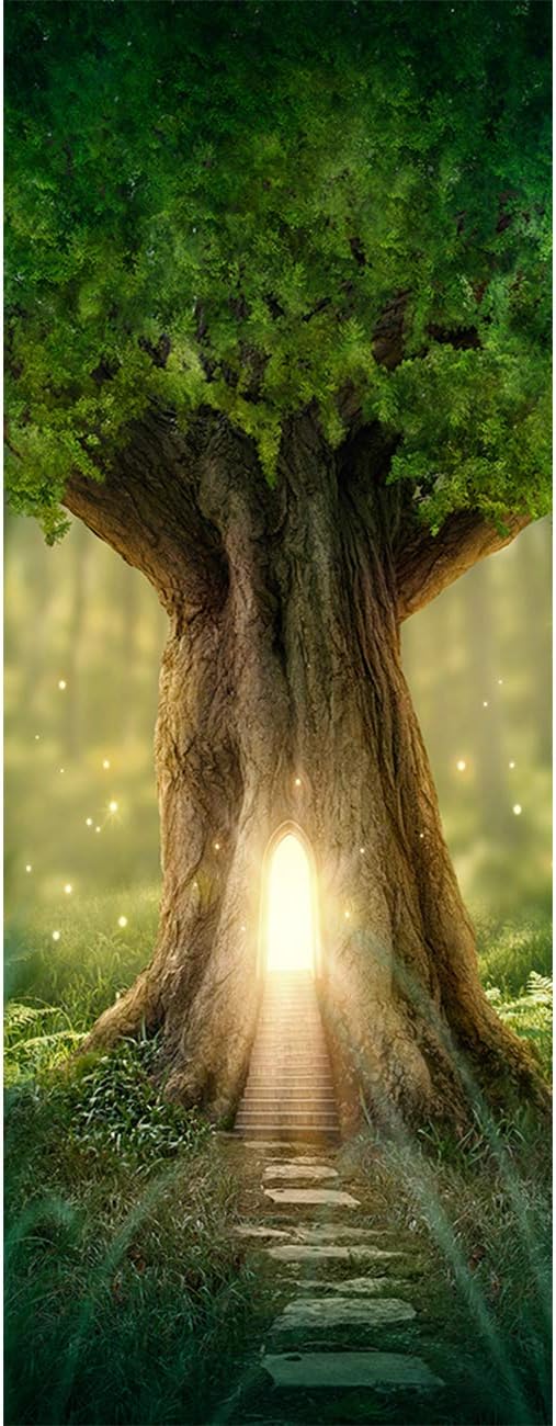 Naklejka na drzwi z efektem trompe l'oeil 3D do dekoracji ściennej salonu, kuchni i sypialni, malowana, 77 x 200 cm (drabina)