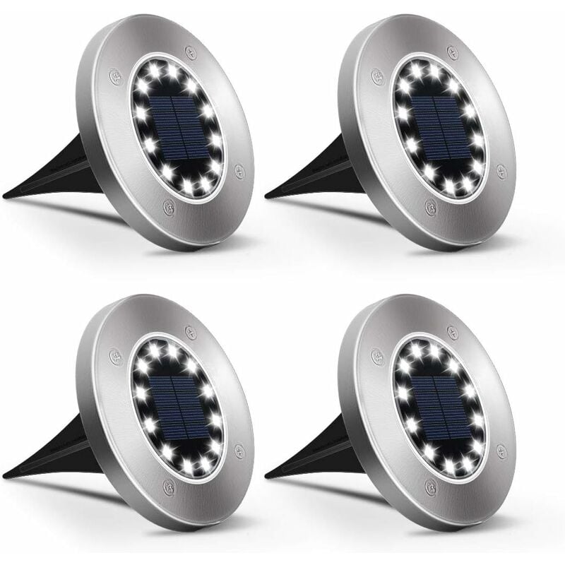 Zewnętrzne lampy solarne LED sztuki białe lampy solarne gruntowe do ogrodu wodoodporne ze stali nierdzewnej do użytku zewnętrznego do ogrodu