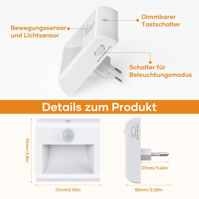 Automatique 2 Pcs Veilleuse Prise Électrique Avec Détecteur De Mouvement 3 Modes De Capteur Luminosite Reglable De Nuit Blanche Chaude Pour Les Enfants Salle De Bains Chambre A Coucher 92157575 Veilleuse Enfant Automatique 2 Pcs Veilleuse Prise Électrique Avec Détecteur De Mouvement 3 Modes De Capteur Luminosite Reglable De Nuit Blanche Chaude Pour Les Enfants Salle De Bains Chambre A Coucher 92157575 Veilleuse Enfant