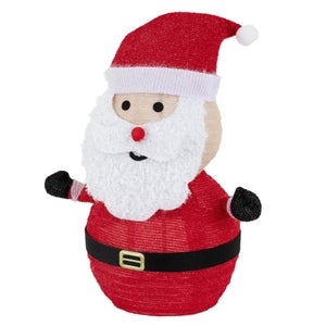 Père Noël Auto-gonflant Avec Couronne Lumineuse LED, Décoration De Noël Bonetti