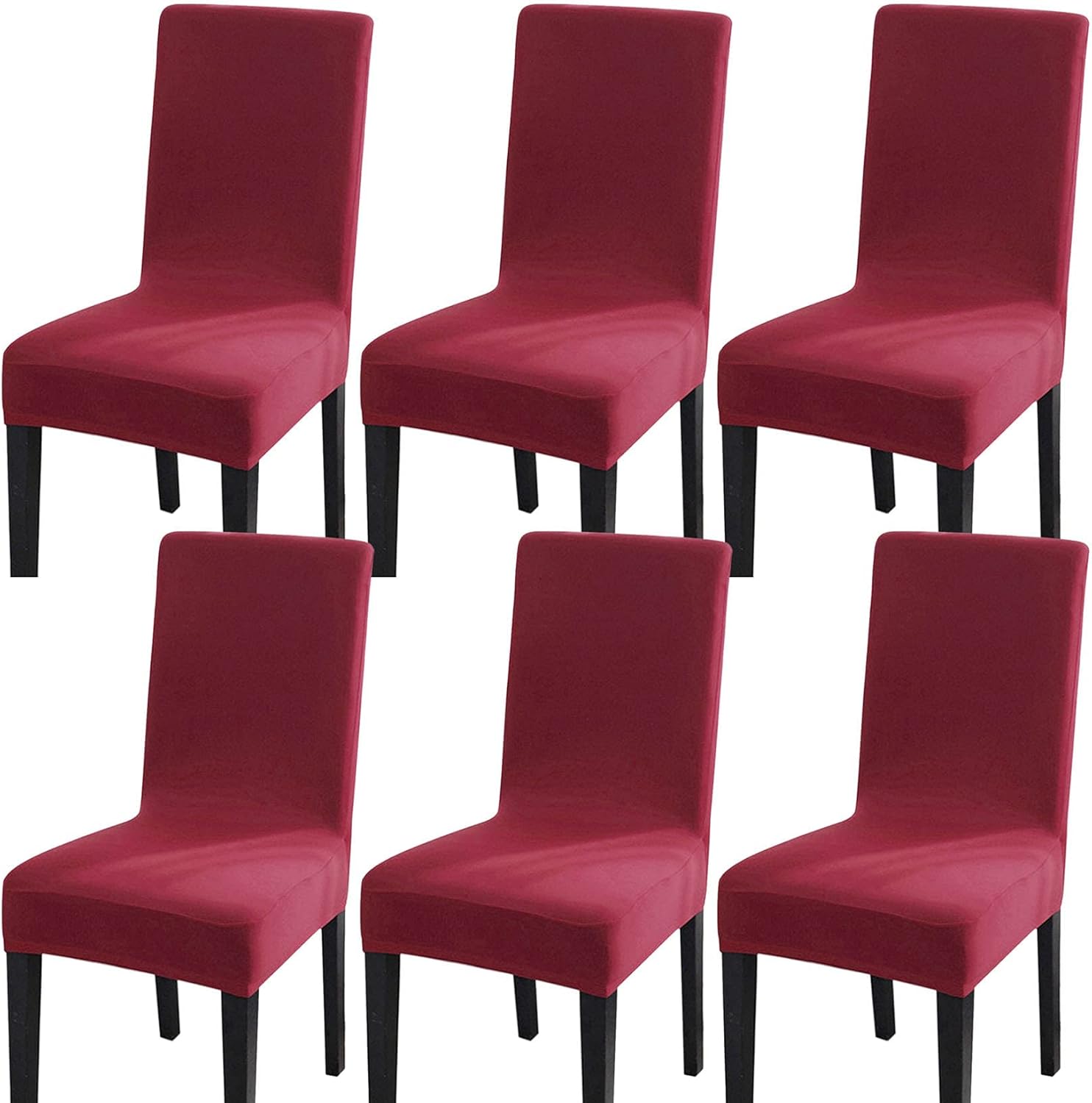 Elastyczny pokrowiec na krzesło z elastycznego spandexu (6 szt., duży, czerwony)