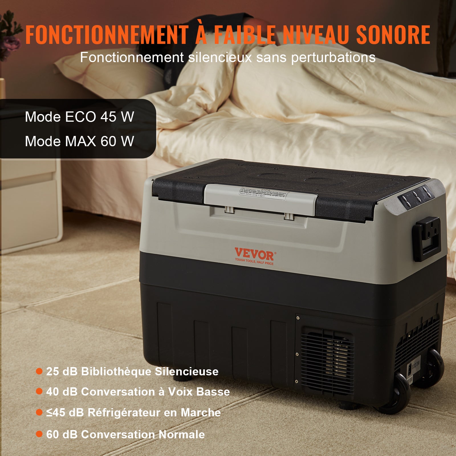 Réfrigérateur-congélateur portable SucceBuypour voiture 37Qt - Refroidisseur à compresseur à double zone pour voiture et maison - 6