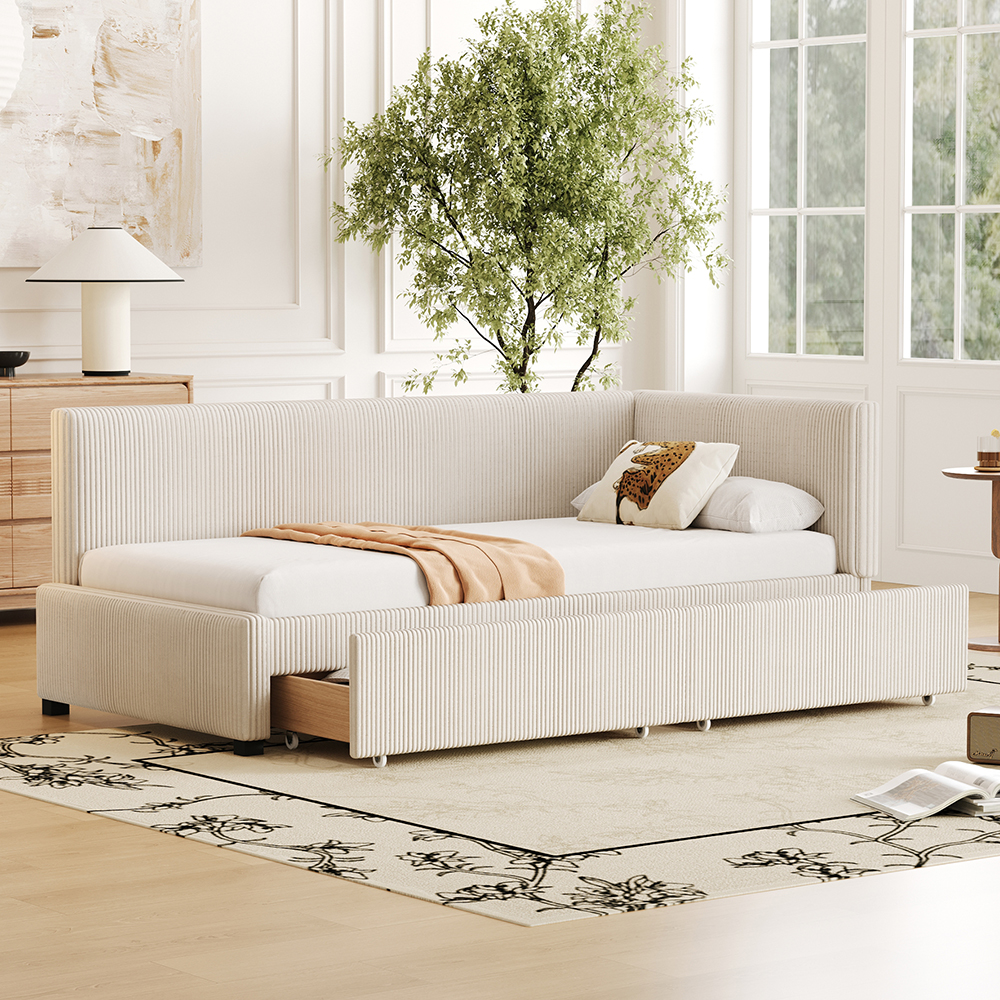 Lit Banquette IKEA Blanc 90x200 Cm - Avec 2 Tiroirs - Neuf