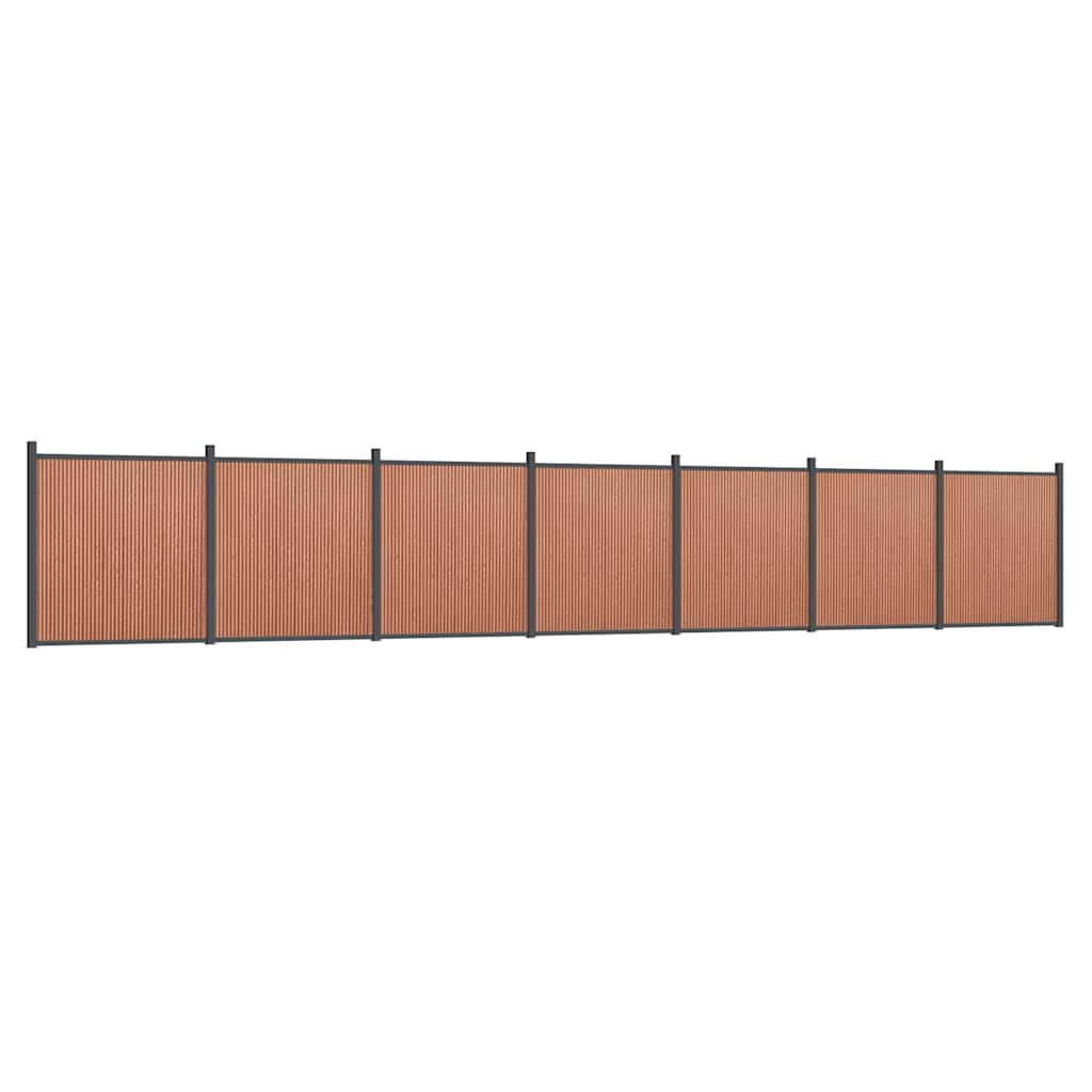 Panneau de clôture marron en WPC, pour le jardin, 1218 × 186 cm - 2